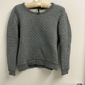 Joe’s Jeans - Quilted Gray Sweatshirt Beaded Sleeve Sweatshirt - XS.